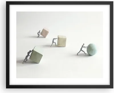 Produktbild von Gerahmtes Poster - Schwarzer Rahmen - Symbol Kugel Würfel - 50x40 cm - Wand Bild - Wanddeko - Wandbilder - Kunstposter - Wandposter - Bilderrahmen - Bilder - Kunstdruck - P2BAA50x40-4688