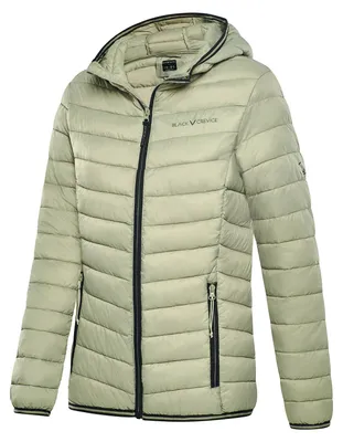 Produktbild von BLACK CREVICE- Damen Steppjacke mit Kapuze | Seegras Grün | Größe 46