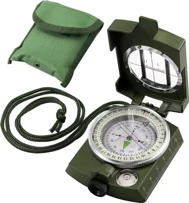 Produktbild von Wanderkompass, professioneller Militärkompass, wasserdichter Navigationskompass aus Metall mit Tragetasche zum Wandern, Camping, Klettern, Wandern, Radfahren – Camouflage
