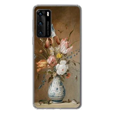 Produktbild von MuchoWow® Handyhülle Schutzhülle Hülle für Huawei P40 Stilleben mit Blumen - Alte Meister - Malerei Silikon Softcase Handy Hülle - Handytasche