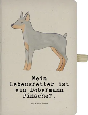 Produktbild von Mr. & Mrs. Panda notizbuch Dobermann Pinscher Lebensretter - Transparent - Geschenk, Tagebuch, Journal, Kladde, Skizzenbuch, a4