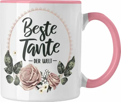 Produktbild von Trendation - Beste Tante der Welt Geschenk Tasse mit Spruch Kaffeetasse für Coole Tante (Rosa)
