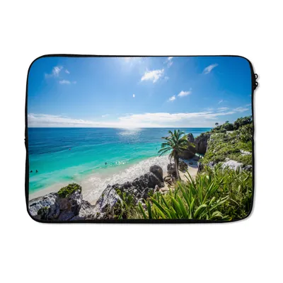 Produktbild von MuchoWow® Laptop Hülle 14 ZollStrand - Natur - Wolken Laptoptasche - Laptoptasche - Stoßsicher - Schutzhaube