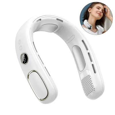 Produktbild von Nackenventilator mit Halbleiter Kühlung, tragbare Klimaanlage USB-C 4000mAh, leiser Halsventilator ohne Rotorblätter, 5 Stufen