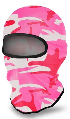 Immagine prodotto di Scaldacollo/Mascherina da sci/Balaclava da donna e da uomo, motivo camouflage, rosa, fibra di bambù, poliestere, protezione UV, antivento, caldo, taglia unica