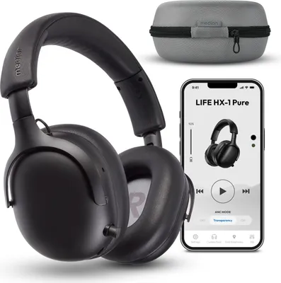 Produktbild von MEDION Over Ear Kopfhörer HX-1 Pure (kabellos, Bluetooth 5.4, Wireless, Passive Noise Isolation, 3+1 EQ Presets, bis zu 100 Stunden Akkulaufzeit, IPX4 Spritzwasserschutz) urban anthrazit