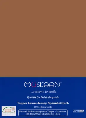 Produktbild von Jersey Topper Spannbettlaken Nougat Braun 180x200 - 200x200 100% Baumwolle