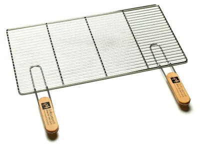 Zdjęcie produktu dla Ruszty do grilla ze stali nierdzewnej, dostępne w różnych rozmiarach (58 x 30 cm z uchwytami)