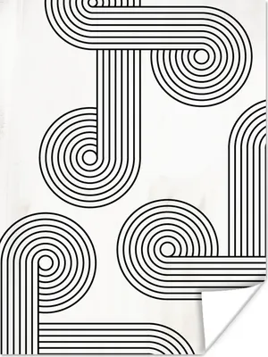 Produktbild von MuchoWow® Poster Kunst - Kreis - Schwarz - Weiß 90x120 cm - Wohnzimmer