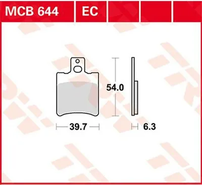 Obrázok produktu pre TRW Sada brzdových doštičiek EC MCB644EC RS50 MM Hacker Mach G SA22 Rodoshow 50 PE Squab 50 S1A Axis 50