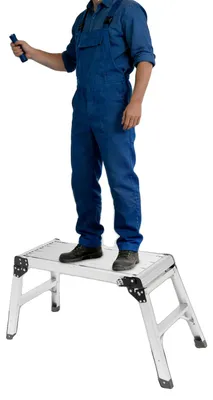 Image de Escabeau pliable, capacité de charge de 150 kg, couleur argent