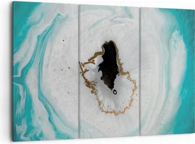 Produktbild von Bild auf Leinwand - Leinwandbild - 3 Teile - Verschüttet Fleck Türkis - 105x70cm - Wand Bild - Wanddeko - Wandbilder - Leinwanddruck - Bilder - Wanddekoration - Leinwand bilder - CE105x70-4758