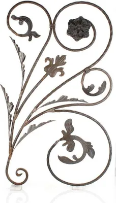Produktbild von LogistSystem - Schmiedeeisen Ornament Eisen geschmiedet 880x600mm - z.B. als Element für Fenstergitter - Geländer - Zaun - Tor - Rosetten - Gitter 13.107