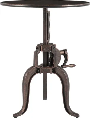 Produktbild von CLP Beistelltisch Marcos 50 cm aus Metall rund höhenverstellbar Industrial Stil bronze