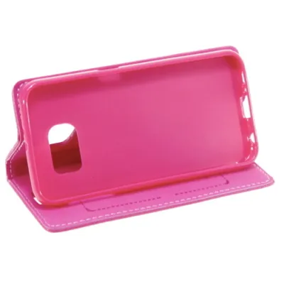 Produktbild von Book Case Handyhülle für Samsung Galaxy S6 Braun Pink Schutz Case