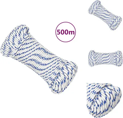 Produktbild von vidaXL Bootsseil Weiß 4 mm 500 m Polypropylen - Seile