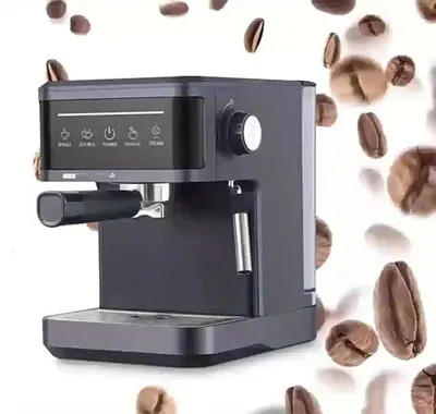 Obrázok produktu pre Espressova kávovar – Kávovar – Kompaktný čierny kávovar pre baristov s 20-barovým čerpadlom a napeňovačom mlieka