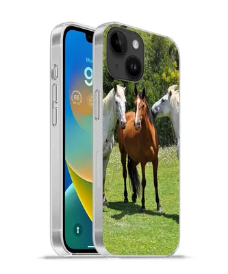 Produktbild von MuchoWow® Handyhülle Schutzhülle Hülle für Apple iPhone 14 - Softcase Pferde - Baum - Schatten Silikon Softcase Handy Hülle - Mobiltelefonhülle
