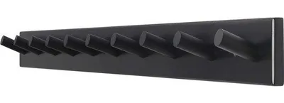 Image de Support mural robuste - 10 crochets, 96,5 cm de long, noir