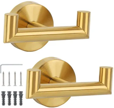 Produktbild von Unyqoos® Set aus zwei stilvollen Edelstahl-Wandhaken für Bad und Küche