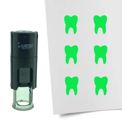 Zdjęcie produktu dla CombiCraft Stempel Ząb lub trzonowiec okrągły 10 mm - zielony tusz