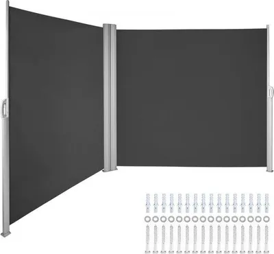 Obrázok produktu pre Terasa – roletový vetrolam s výsuvným mechanizmom, 180 x 600 cm, čierny, pre súkromné alebo komerčné použitie
