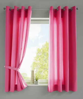 Produktbild von 2er Set Vorhänge Schal Ösen »Berlin« HxB 175x140 cm Pink Blickdicht Microsatin Lichtdurchlässig Uni Matt 20405N2