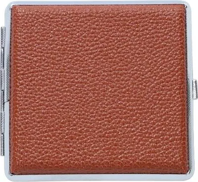 Image de Etui à cigarettes élégant en métal dans un similicuir marron