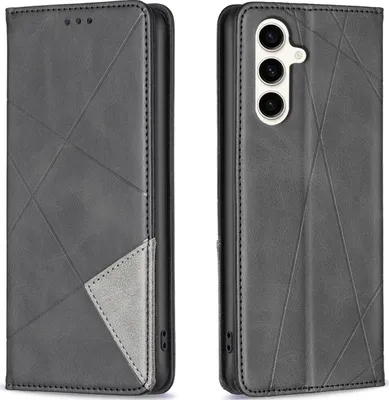 Produktbild von Mobigear Rhombus Slim  Samsung Galaxy S23 FE Hülle Klapphülle - Schwarz