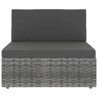 Zdjęcie produktu dla vidaXL Modułowa sofa centralna z polirattanu, szara
