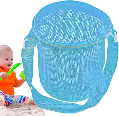 Produktbild von Strandspielzeugtasche, Netztasche, leichte Reisetasche mit verstellbarem Schultergurt für Schwimmen und Freizeit