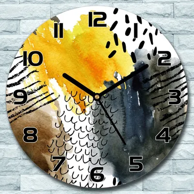 Produktbild von Wanduhr aus Glas Rund fi 30 Abstrakte Herbst Quarz Deko Schlafzimmer Büro