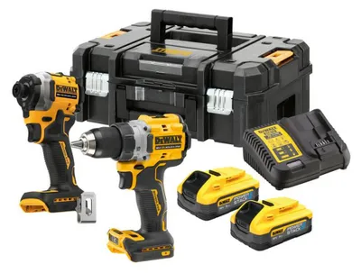 DEWALT Akku-Bohrschrauber- und Schlagschrauber-Set DCK2051H2T 18 V 2x5,0 Ah POWERSTACK