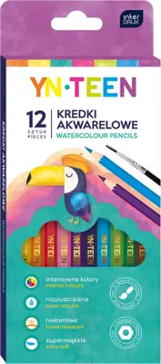 Zdjęcie produktu dla Kredki akwarelowe Interdruk 12 kolorów