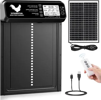 Produktbild von Famanu Automatische Hühnerstall Tür - Solarbetriebene Türöffnung