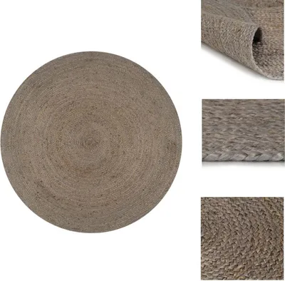 Produktbild von vidaXL Teppich Handgefertigt Jute Rund 150 cm Grau -  Teppiche