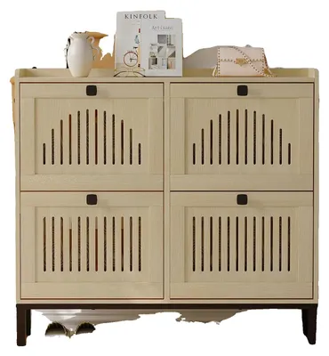 Immagine prodotto di Scarpiera, design salvaspazio, ripiani regolabili, colore legno