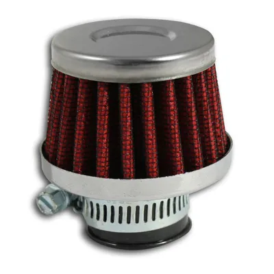 Produktbild von Sportluftfilter Chrom Rot Mini Power Luftfilter 9 / 12 / 25 mm universal