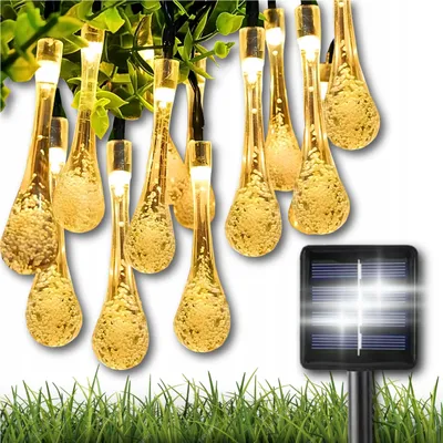 Produktbild von Tränenblumenlampen Eiscreen Für Den Garten Girlande Für Den Balkon Solar 20 Led 5M Warm