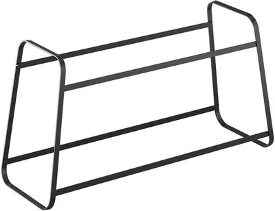 Produktbild von Unyqoos® Kompaktes Schuhregal mit 2 Ablagen, Schwarz – platzsparend 52 x 18 x 27 cm, ideal für Flur, Schlafzimmer & Schrank