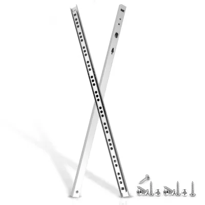 Produktbild von 17mm Schubladenschienen Kugelgelagert Teilauszug, Verzinkter Stahl, Schnellentriegelung, 6 Paar inkl. Schrauben