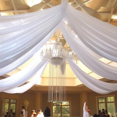 Chiffon-Vorhang 10 m x 0,73 m weiß für Hochzeitsbogen