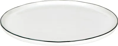 Produktbild von Piana Teller Porzellan, D 27 cm, Nachbildung Rand weiß / basalt