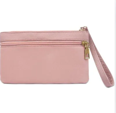 Image de Sac en cuir rose pour femme avec 2 fermetures éclair - Grande capacité - Sac à bandoulière avec bracelet - Petit