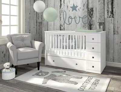 Produktbild von Bellamy Babyzimmer Kinderbett Babybett Gitterbett weiß Möbel Paso Doble