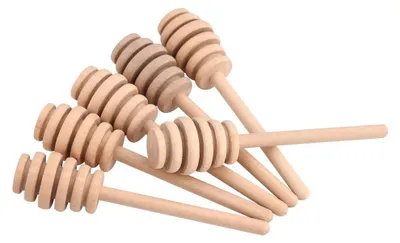 Produktbild von Honiglöffel 50 Stück - Mini Rührstäbchen - Natürliches Buchenholz - Langlebig - Sicher - 10,5 cm Länge - Honiglöffel