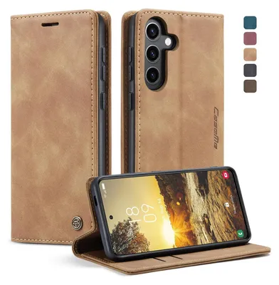 Produktbild von Handy Hülle für Samsung Galaxy S25 FE Klapphülle Case Cover Handy Tasche Etui-Hellbraun