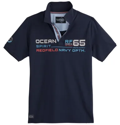Produktbild von Redfield XXL Poloshirt navy Brustprint maritim