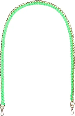 Produktbild von styleBREAKER Taschen Schulterriemen mit eingeflochtener Kette, Wechsel Taschengurt, Handyband, Handykette, Karabiner 02013038