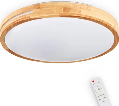Produktbild von Canino dimmbare Deckenlampe aus Metall/Bambus/Kunststoff in Weiß/Natur